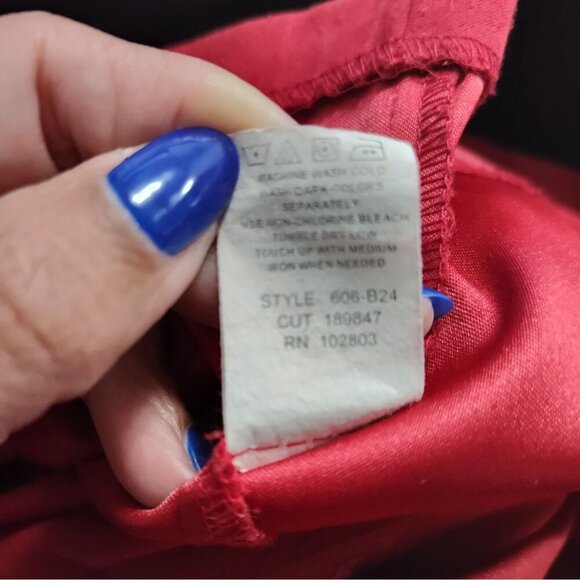 Vintage Y2K Briggs New York Red Button Up Shirt Jacket Women Size S Work Casual - Picture 10 of 10